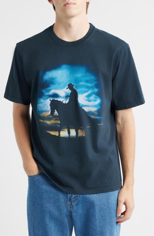 ONE OF THESE DAYS Harvest Moon Graphic T-Shirt in Washed Black  product