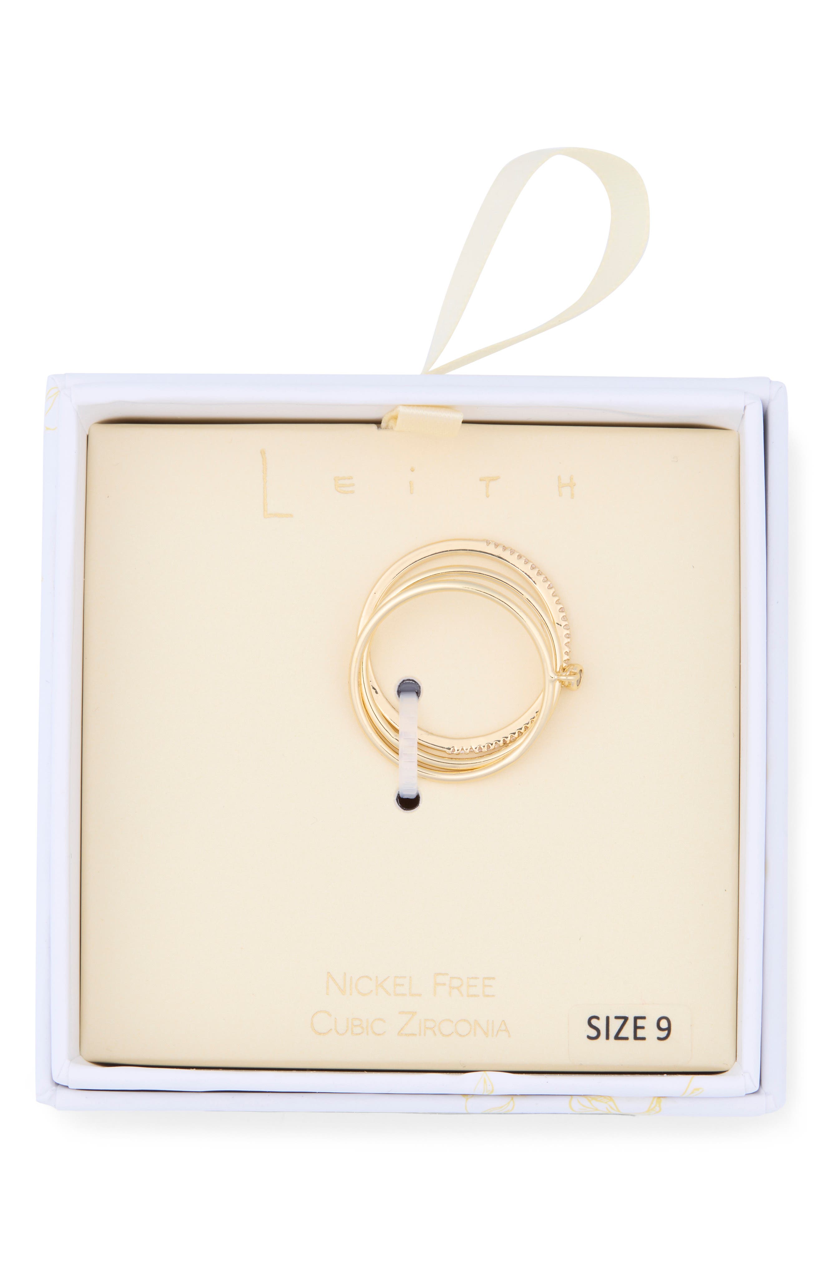 Leith Set of 3 Cubic Zirconia Skinny Band Rings