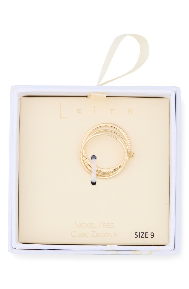 Leith Set of 3 Cubic Zirconia Skinny Band Rings, Main, color, Clear- Gold