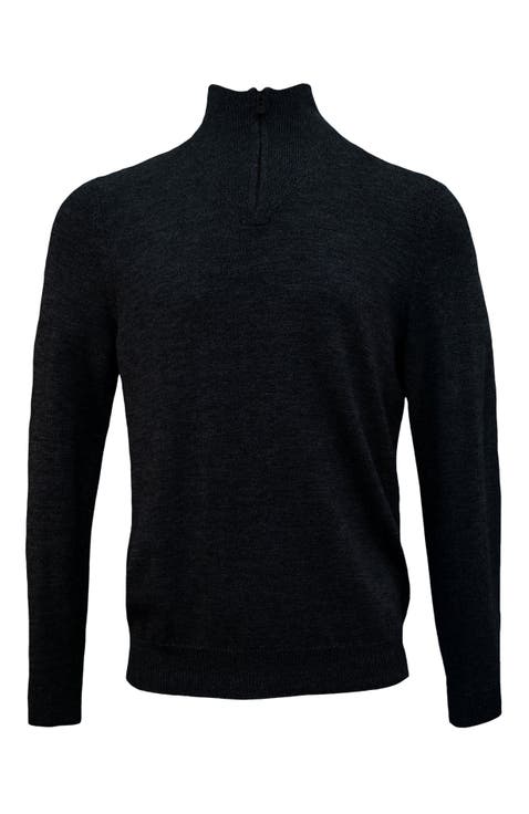 Quest Fully Fashioned Quarter-zip Merino Sweater