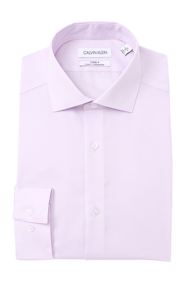 Calvin Klein Steel+ Slim Fit Dress Shirt, Main, color, 