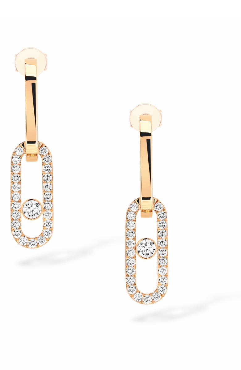 Messika Move Link Diamond Drop Earrings, Main, color, Yellow Gold