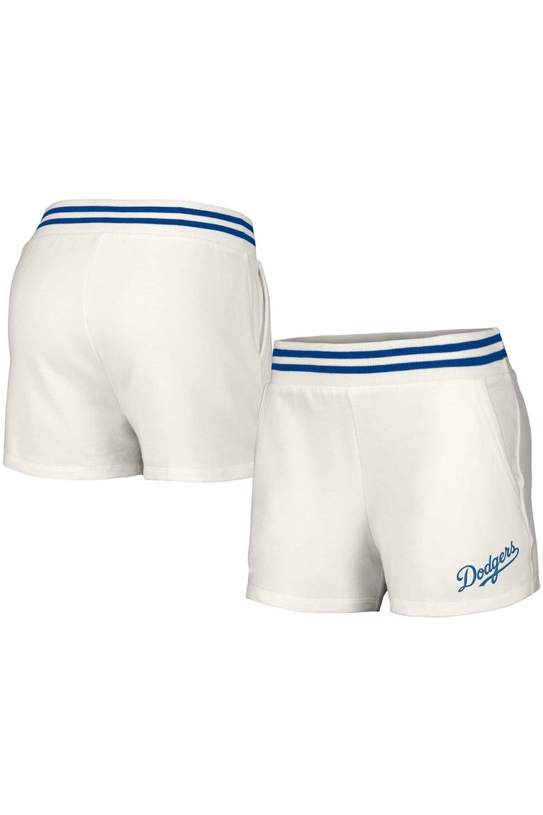 Women's Lusso  White Los Angeles Dodgers Maeg Tri-Blend Pocket Shorts, Main, color, White