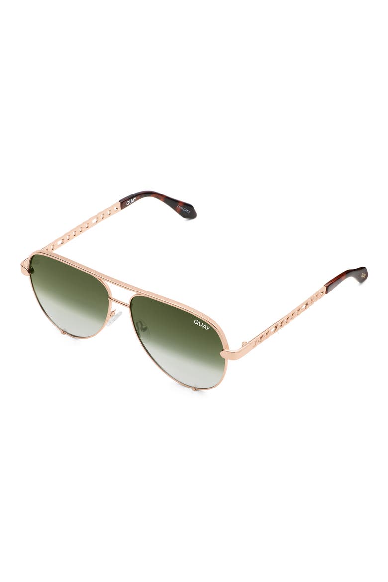 High Key Links 60mm Polarized Aviator Sunglasses, Alternate, color, ROSE / GREEN FADE POLARIZED