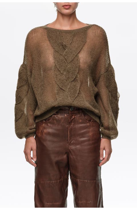 Mohair Cable Knit Sweater