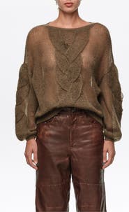 BIMBA Y LOLA Mohair Cable Knit Sweater