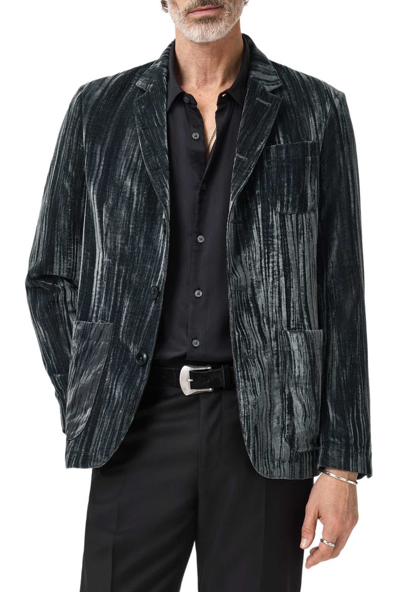 Maddox Soft Velvet Jacket, Alternate, color, BLUE/ CHARCOAL