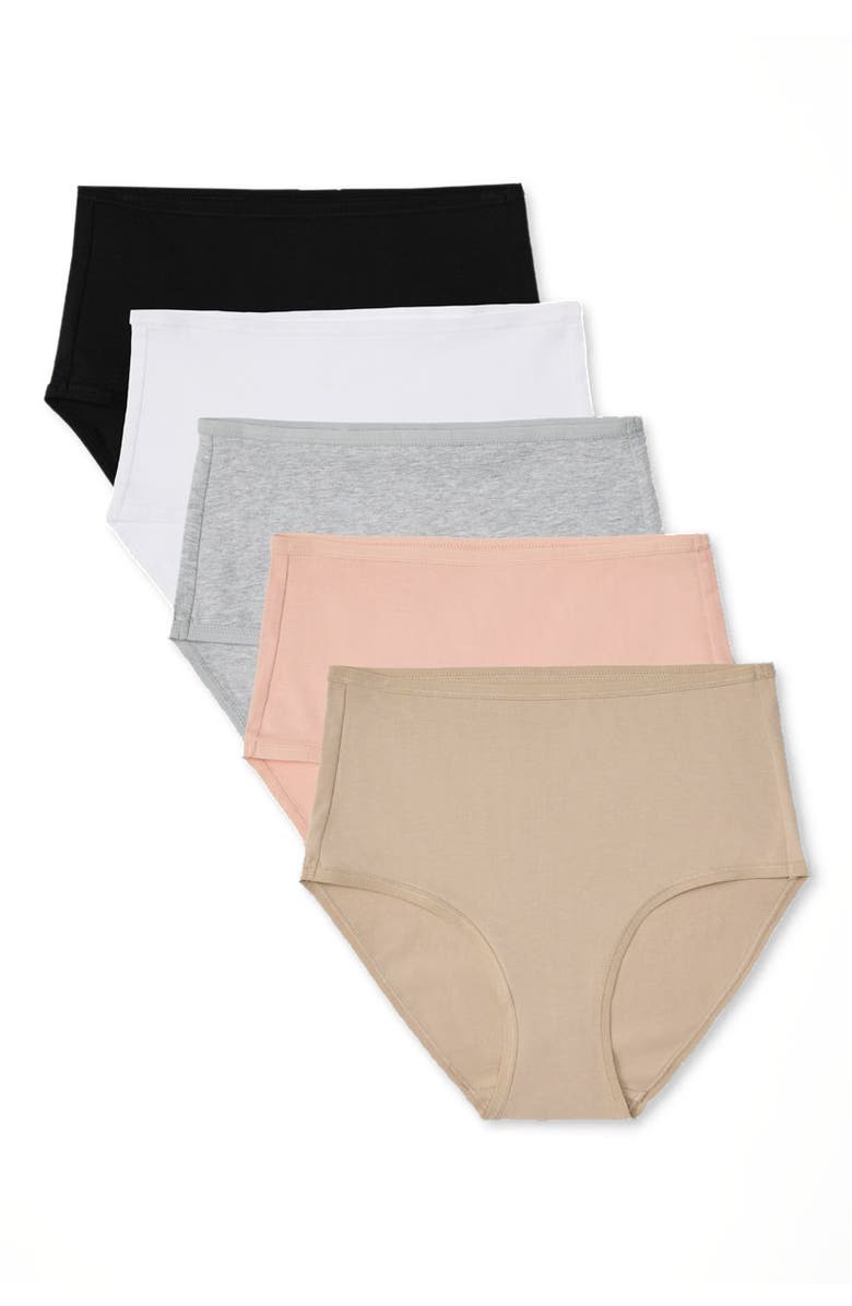 Pact Everyday High Rise Brief 5-Pack, Main, color, Black