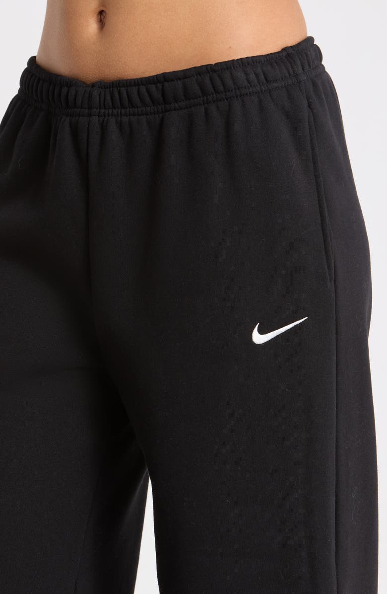 Nike Studio Fleece Wide Leg Sweatpants, Alternate, color, 010 Black/Sail