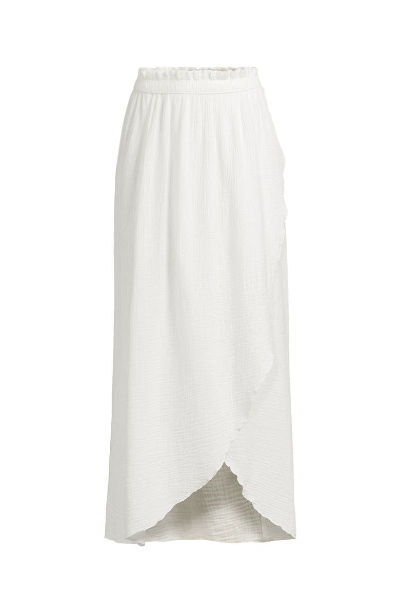Lands' End Cotton Gauze Maxi Swim Cover-up Skirt, Alternate, color, Chalk White