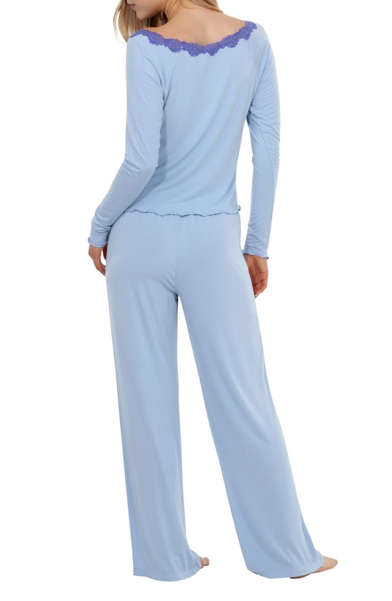 Honeydew Wind Down Long Sleeve Pajamas, Alternate, color, Moonstruck