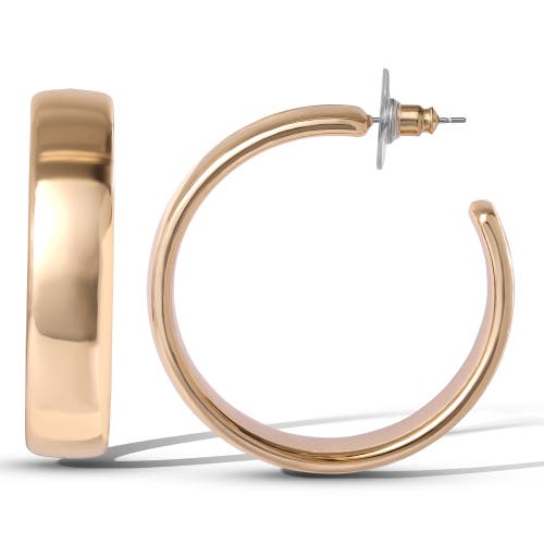 Jessica Simpson Textured Half Hoop Earrings In Gold