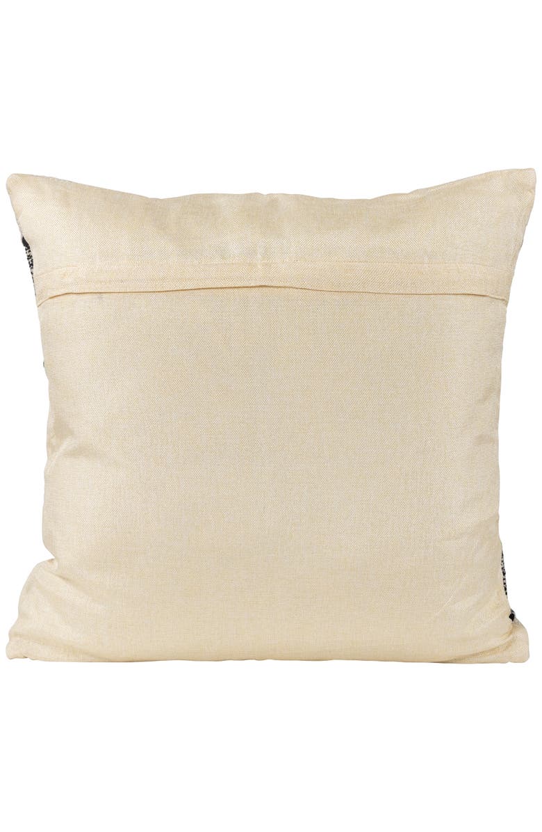 Northlight 20" Black and Cream Textured Block Handloom Woven Outdoor Square Throw Pillow, Alternate, color, Black