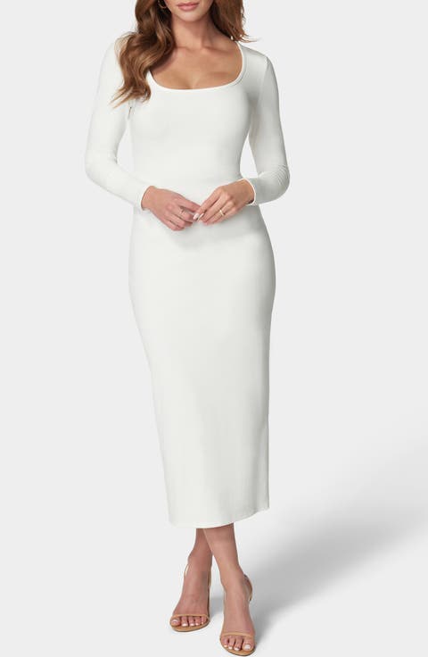 Ribbed Long Sleeve Sweater Dress