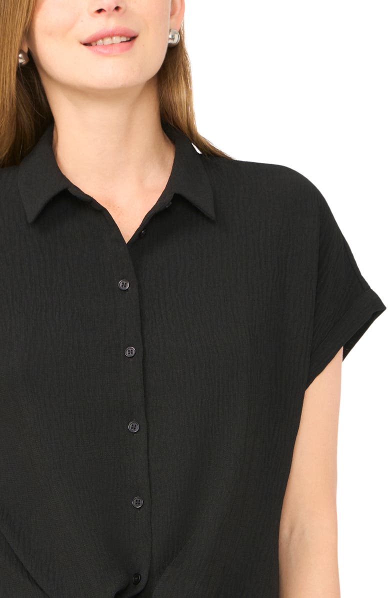 Halogen<sup>®</sup> Printed Button-Up Top, Alternate, color, Rich Black