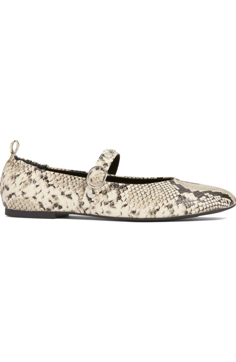 Open Edit Amethyst Mary Jane Ballet Flat, Alternate, color, Black White Snake Emobssed