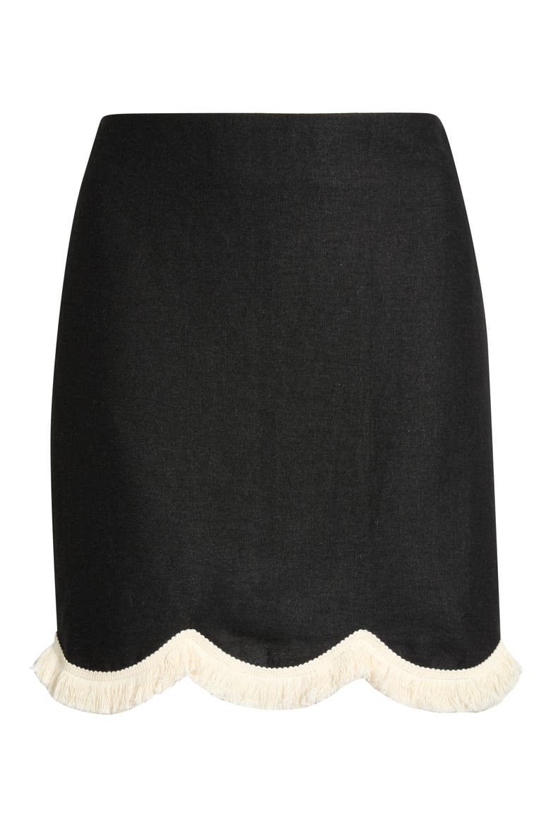 Encore Scallop Trim Skirt, Alternate, color, BLACK