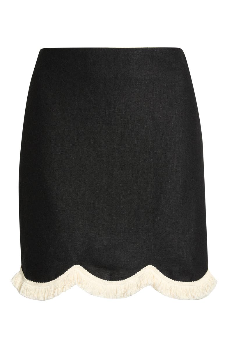 WAYF Encore Scallop Trim Skirt, Alternate, color, Black