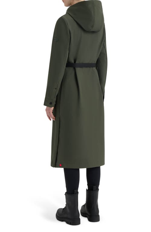 Hunter Crown 2.0 Water Repellent Hooded Softshell Coat In Green