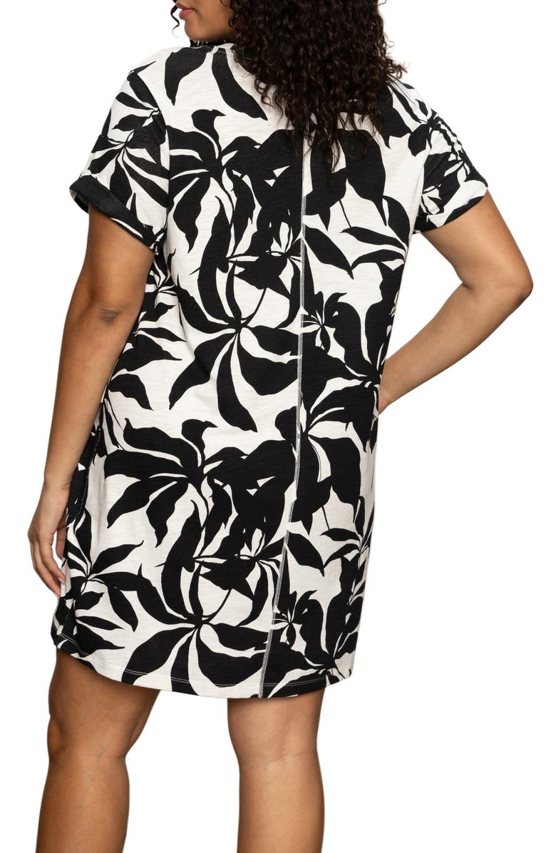 Sanctuary Perfect Tee Mix Floral Cotton Blend Minidress, Alternate, color, Inked Impressions