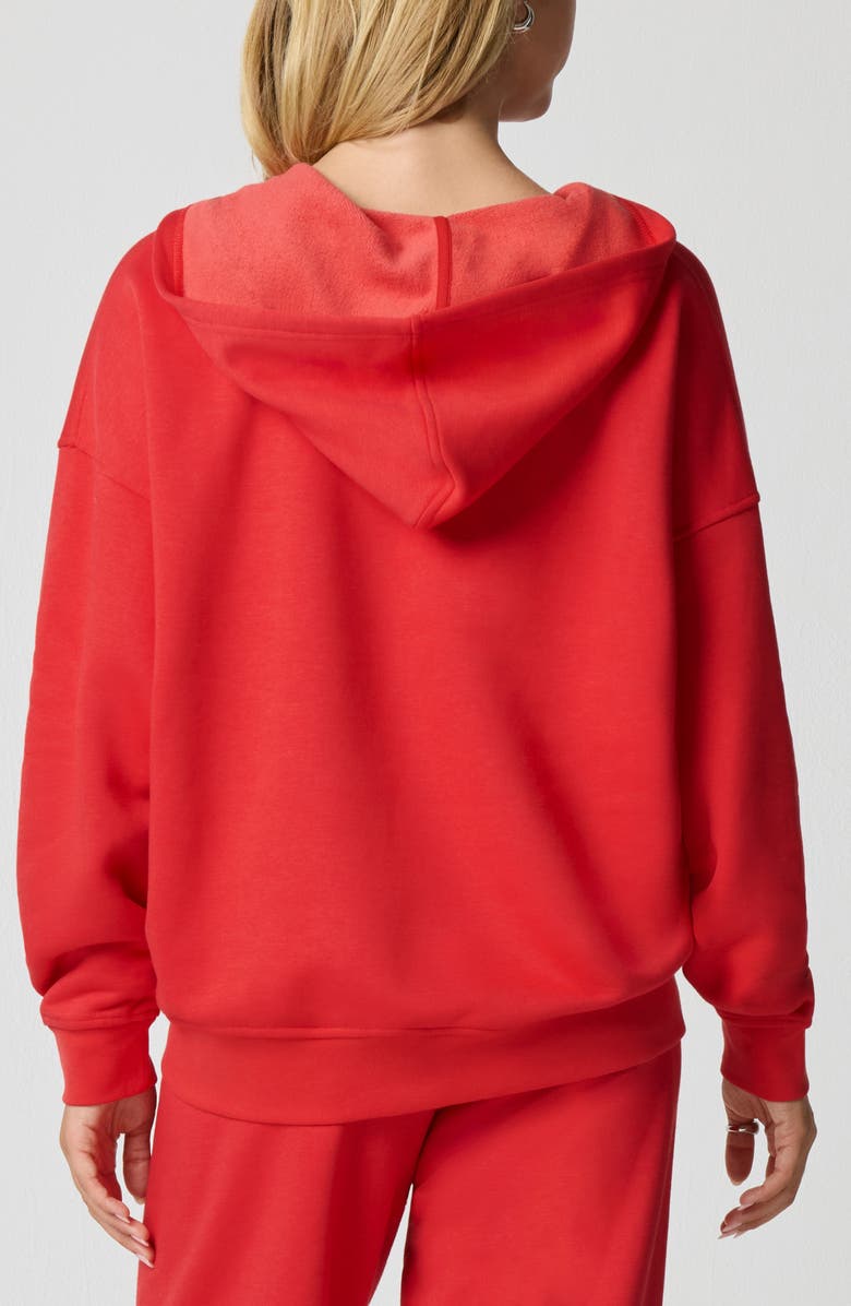 Florence by Mills Crystal Bow Front Zip Hoodie, Alternate, color, Scarlet