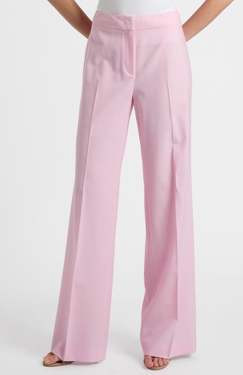 Camila Wide Leg Pants in Tropical Wool Stretch