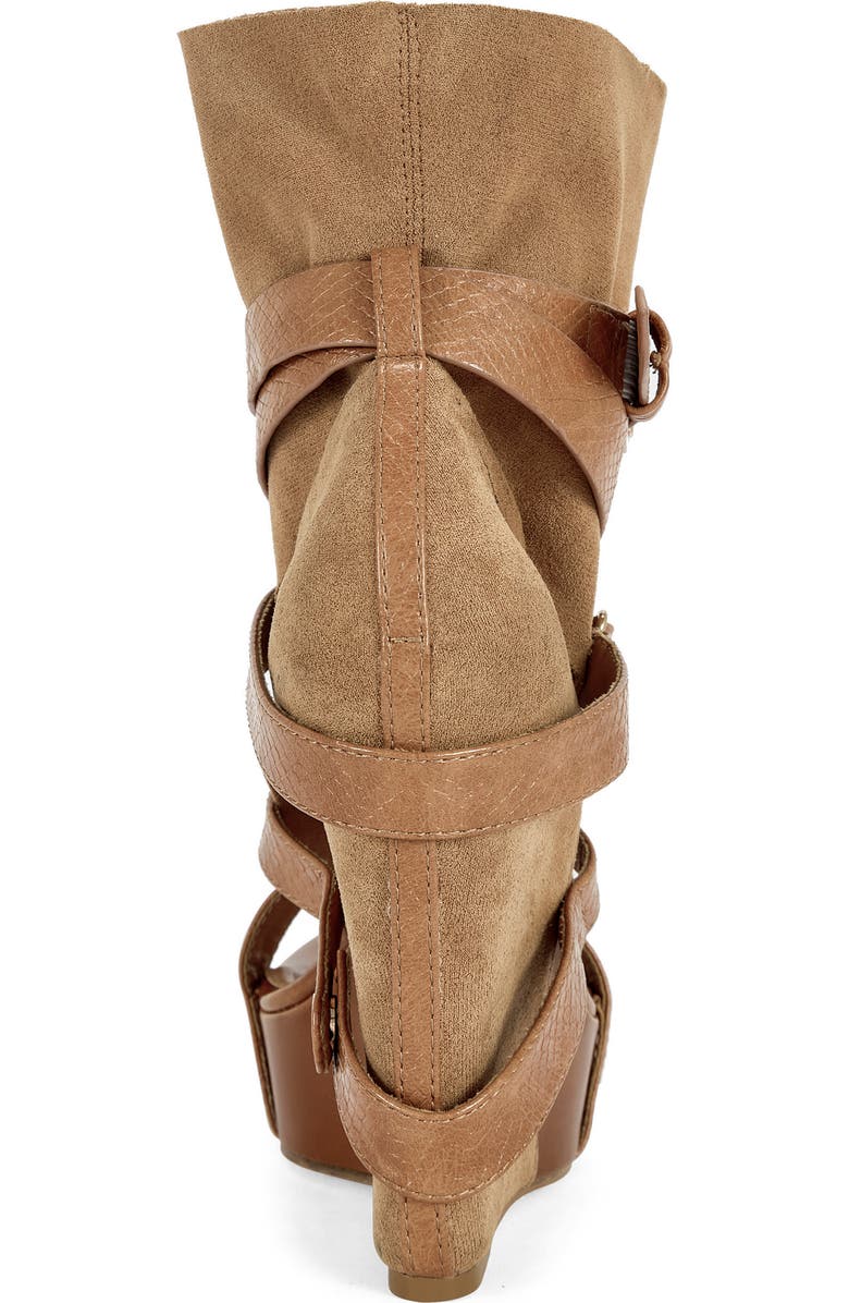 AZALEA WANG Rothko Platform Wedge Sandal, Alternate, color, Camel