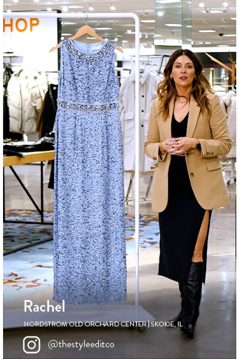 Sequined Sleeveless Embellished Neckline Gown video