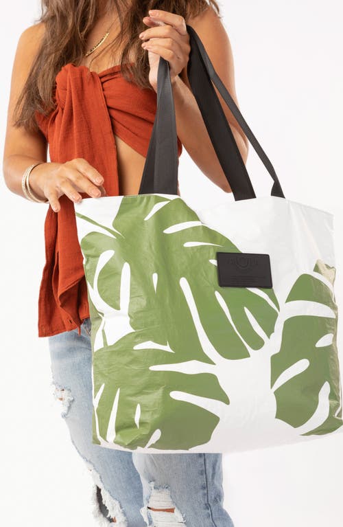Aloha Collection Day Tripper Monstera Water Resistant Tyvek® Tote In Green