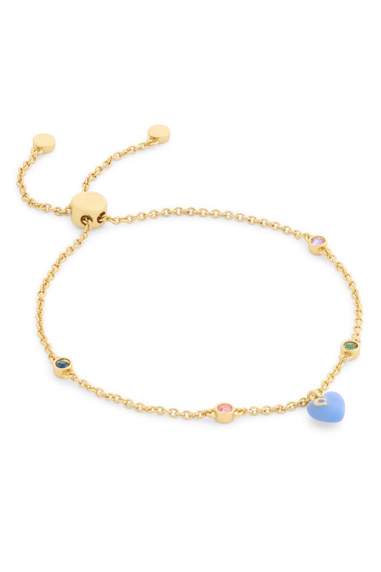 Enamel Heart Slider Bracelet, Main, color, GOLD MULTI