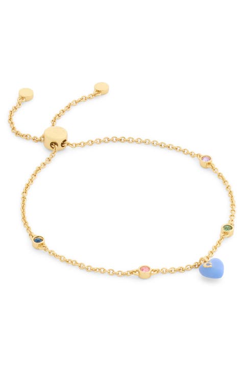 Enamel Heart Slider Bracelet
