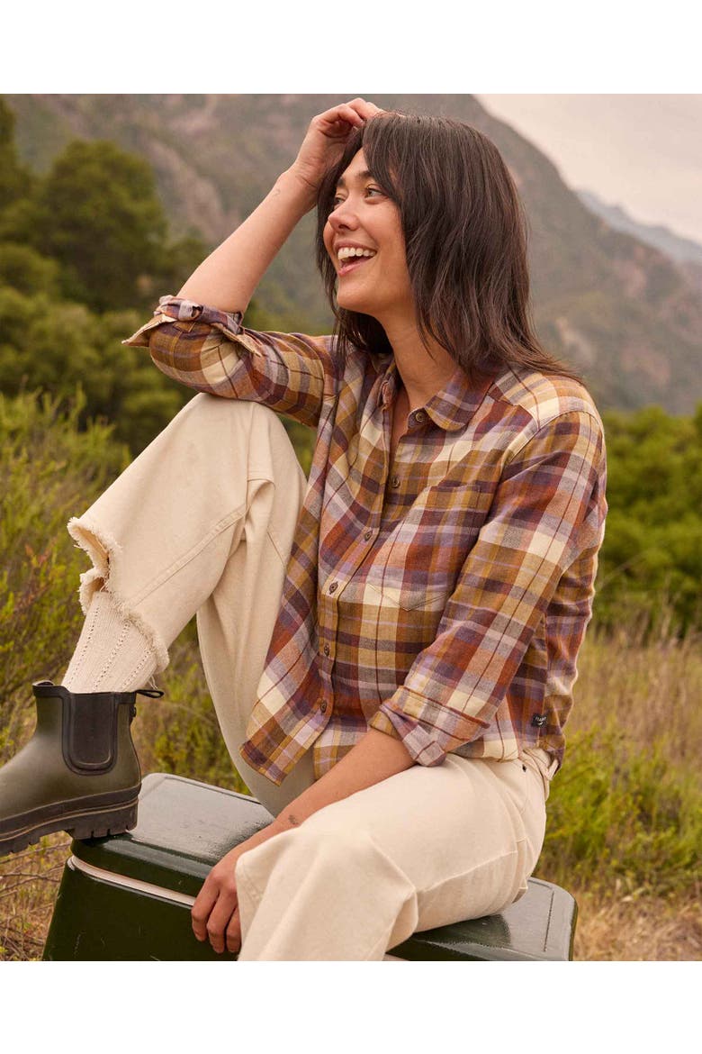 Re-Form Flannel Boxy Long Sleeve Shirt, Alternate, color, Aster Madras
