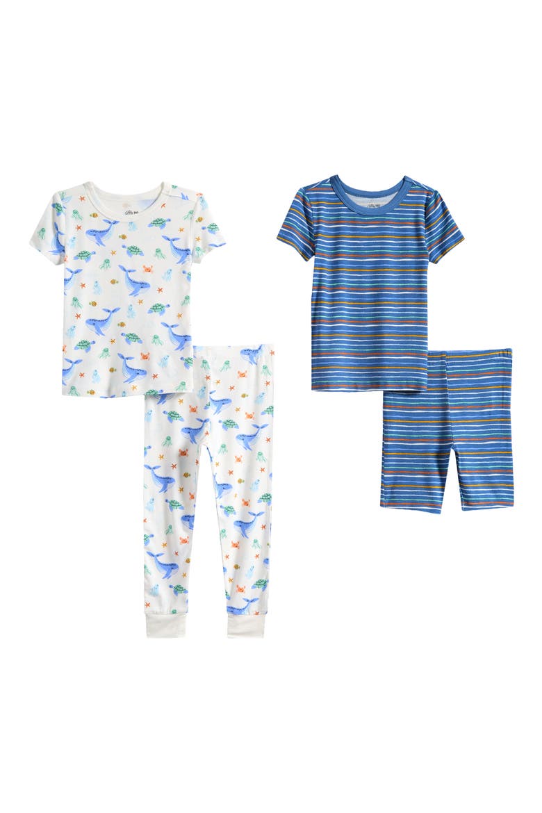 Kids' Ocean 4-Piece Pajama Set, Main, color, MULTI