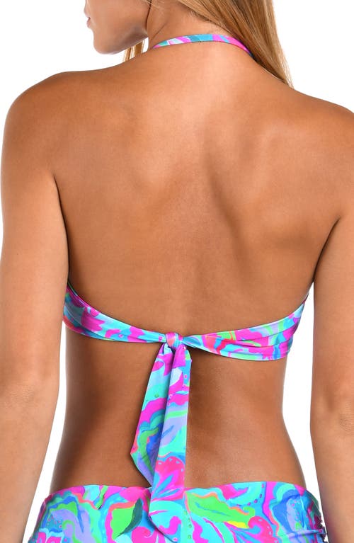Sunshine 79 Swirltopia Twist Front Bandeau Bikini Top In Multi