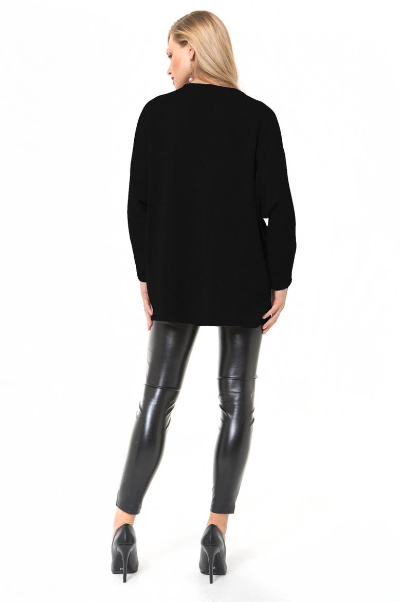 Let Loose Crossover Long Sleeve Maternity/Nursing Knit Top, Alternate, color, BLACK