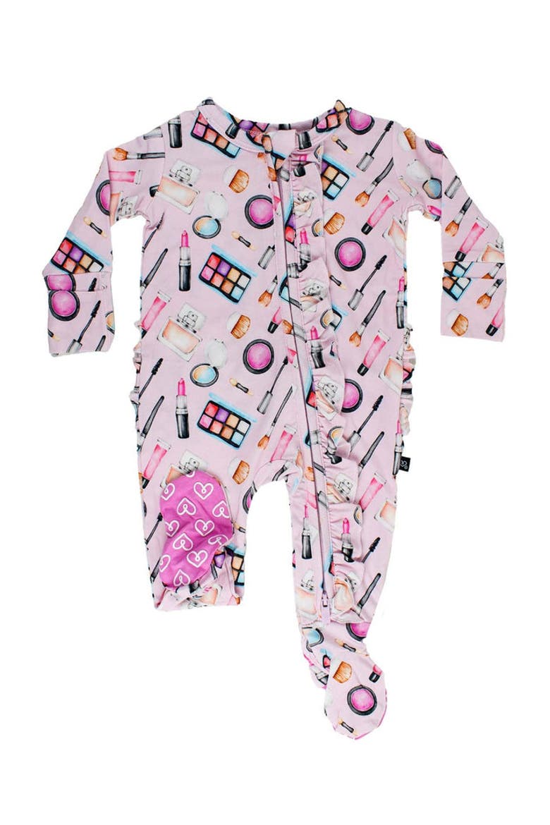 Makeup Print Convertible Romper, Alternate, color, Pink
