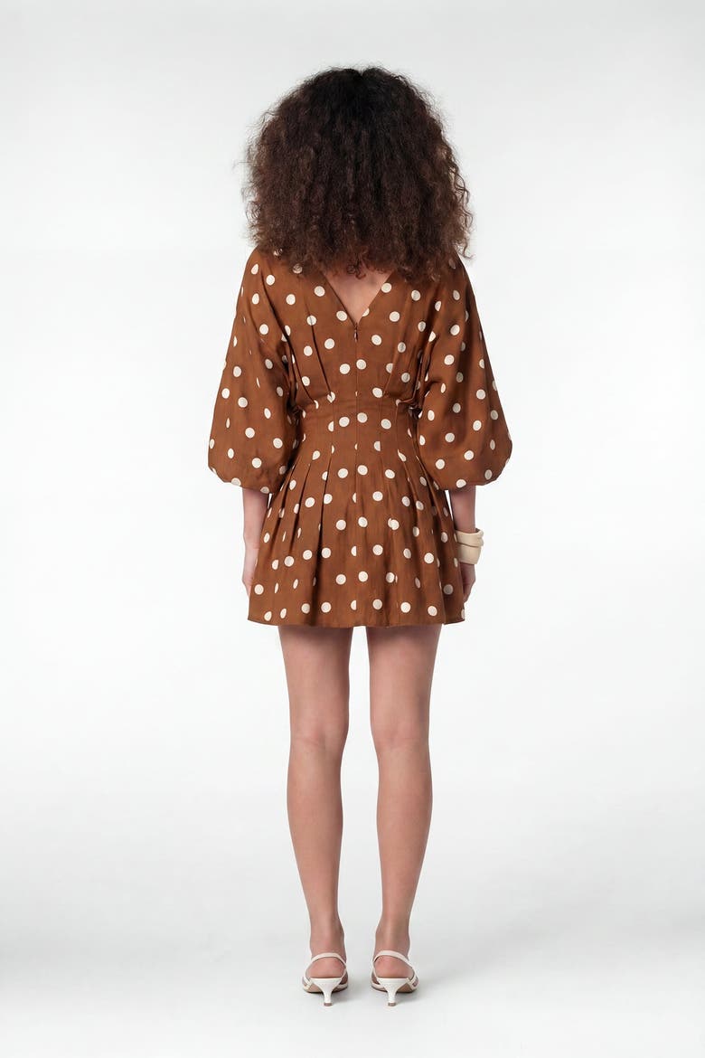 NICOLINE DRESS, Alternate, color, Spice Ivory Polka Dot