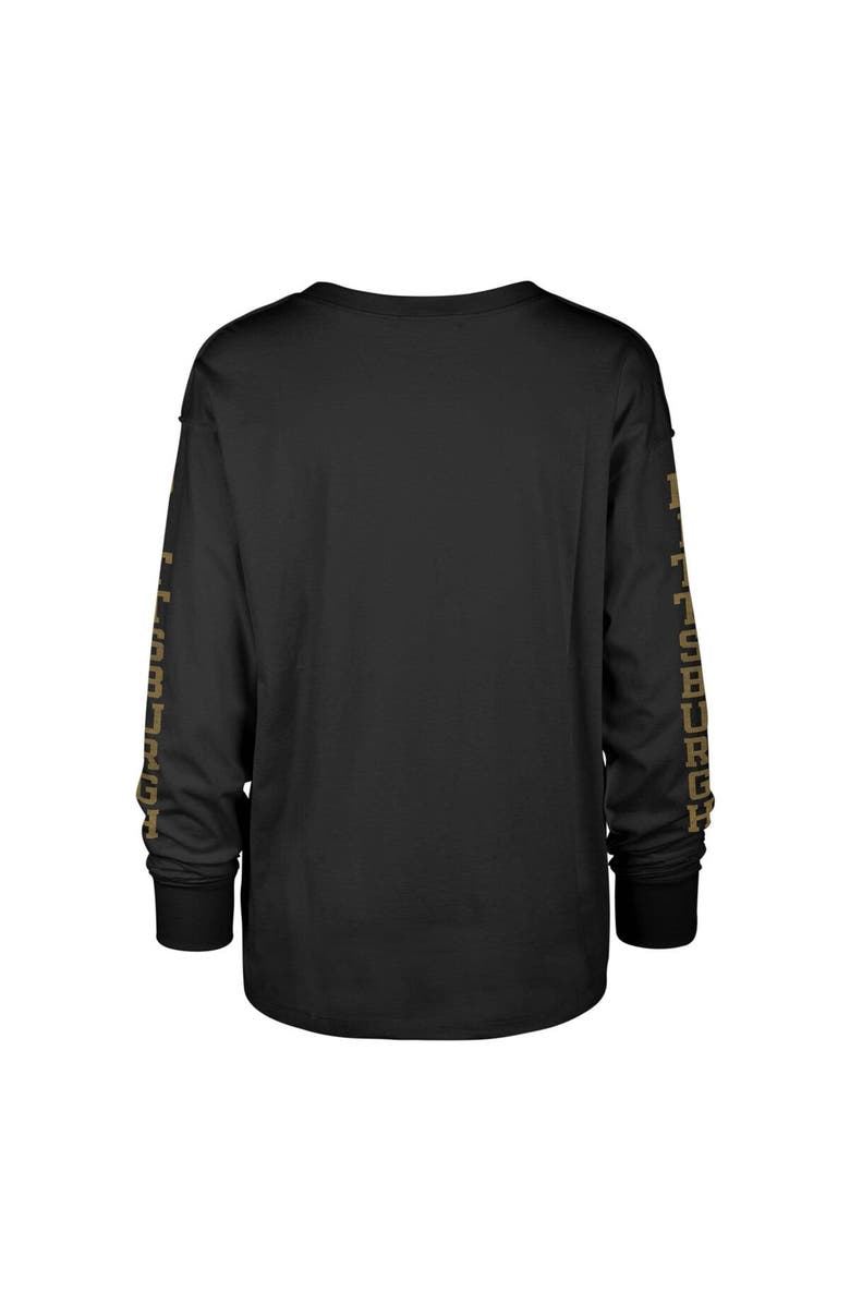 '47 Women's '47 Black Pittsburgh Steelers Tom Cat Long Sleeve T-Shirt, Alternate, color, 