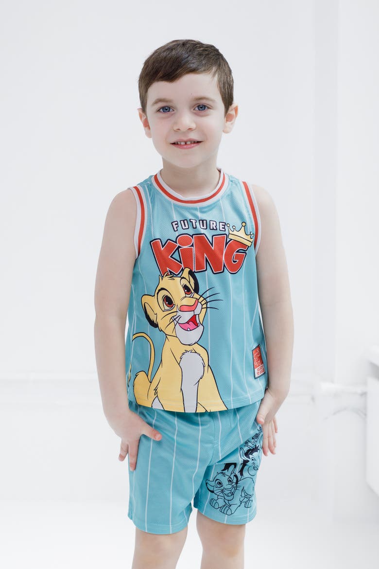 Lion King 2-Piece Basketball Jersey and Shorts Set, Alternate, color, Mint Simba