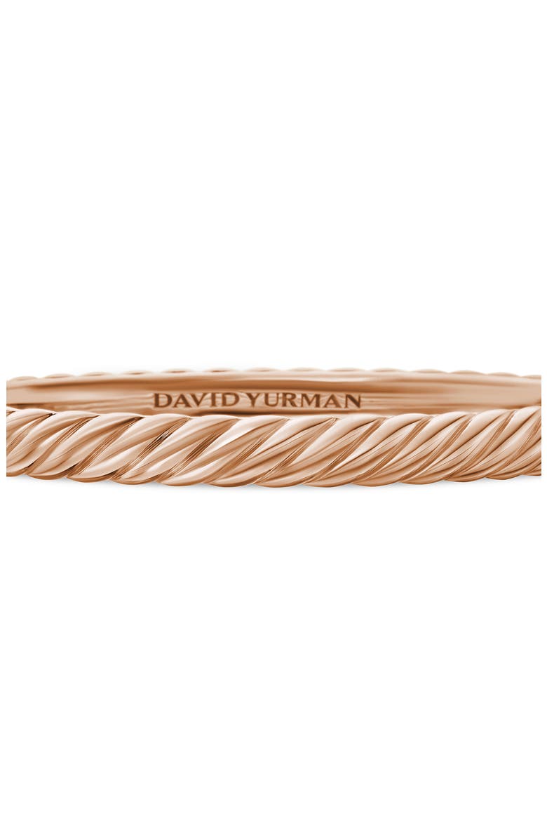 Sculpted Cable Bangle Bracelet in 18K Yellow Gold, 6.2mm, Alternate, color, 18K ROSE GOLD