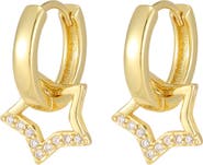 Adornia Detachable Cubic Zirconia Star Huggie Hoop Earrings