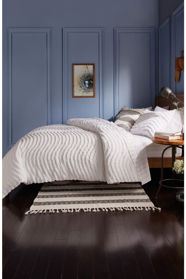 Chenille Wave Comforter & Sham Set, Alternate, color, WHITE