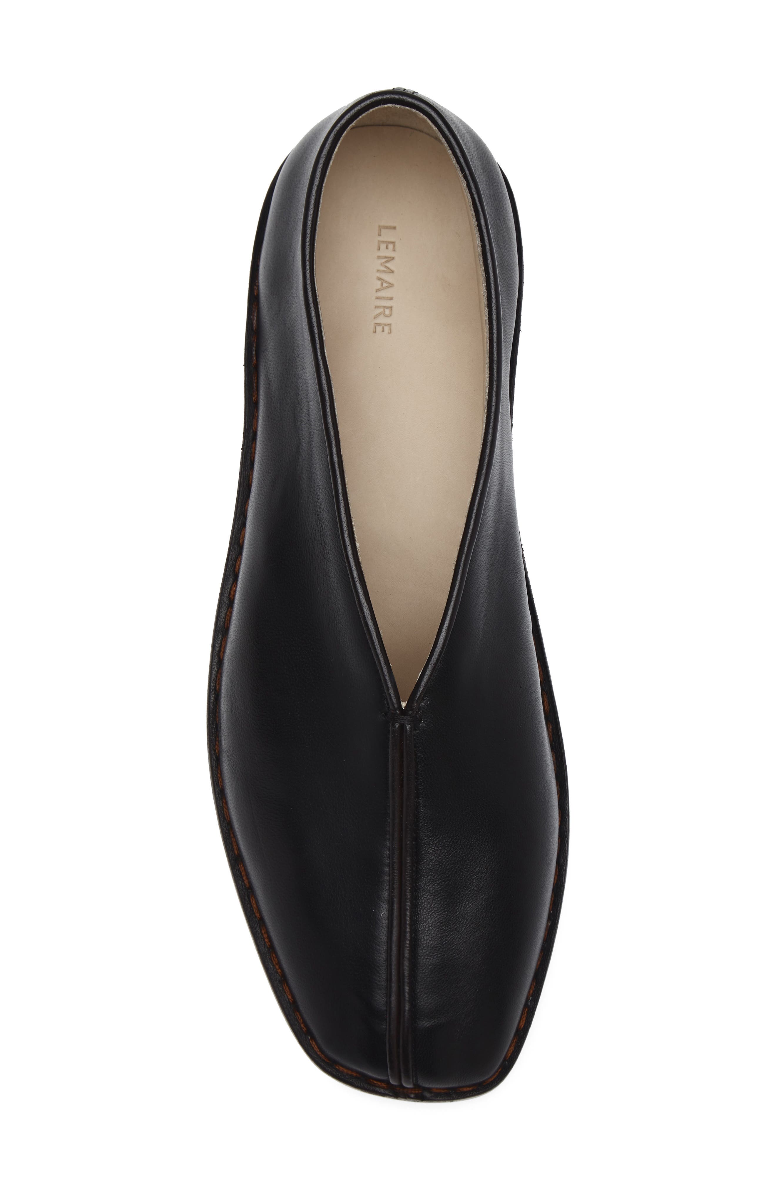 Lemaire Piped Leather Loafer, Alternate, color, Black/ Dark Chocolate