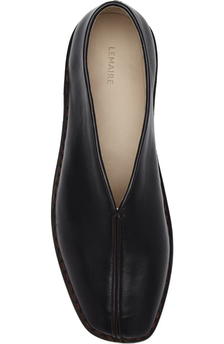 Lemaire Piped Leather Loafer, Alternate, color, Black/ Dark Chocolate