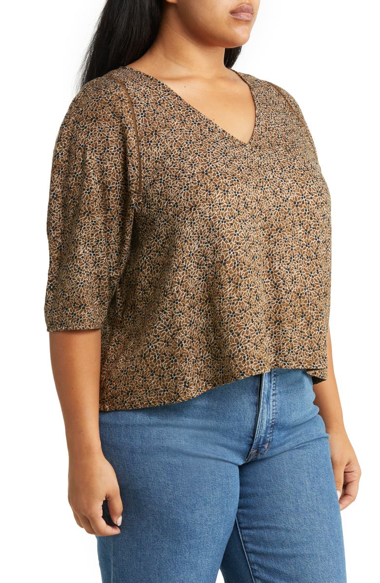 Treasure & Bond Women's Lace Trim V-Neck Blouse, Alternate, color, 