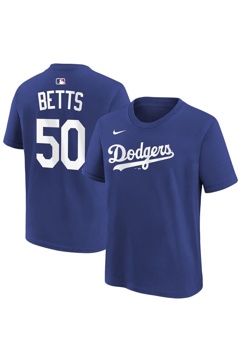 Youth Nike Mookie Betts Royal Los Angeles Dodgers Name & Number T-Shirt, Main, color, Royal