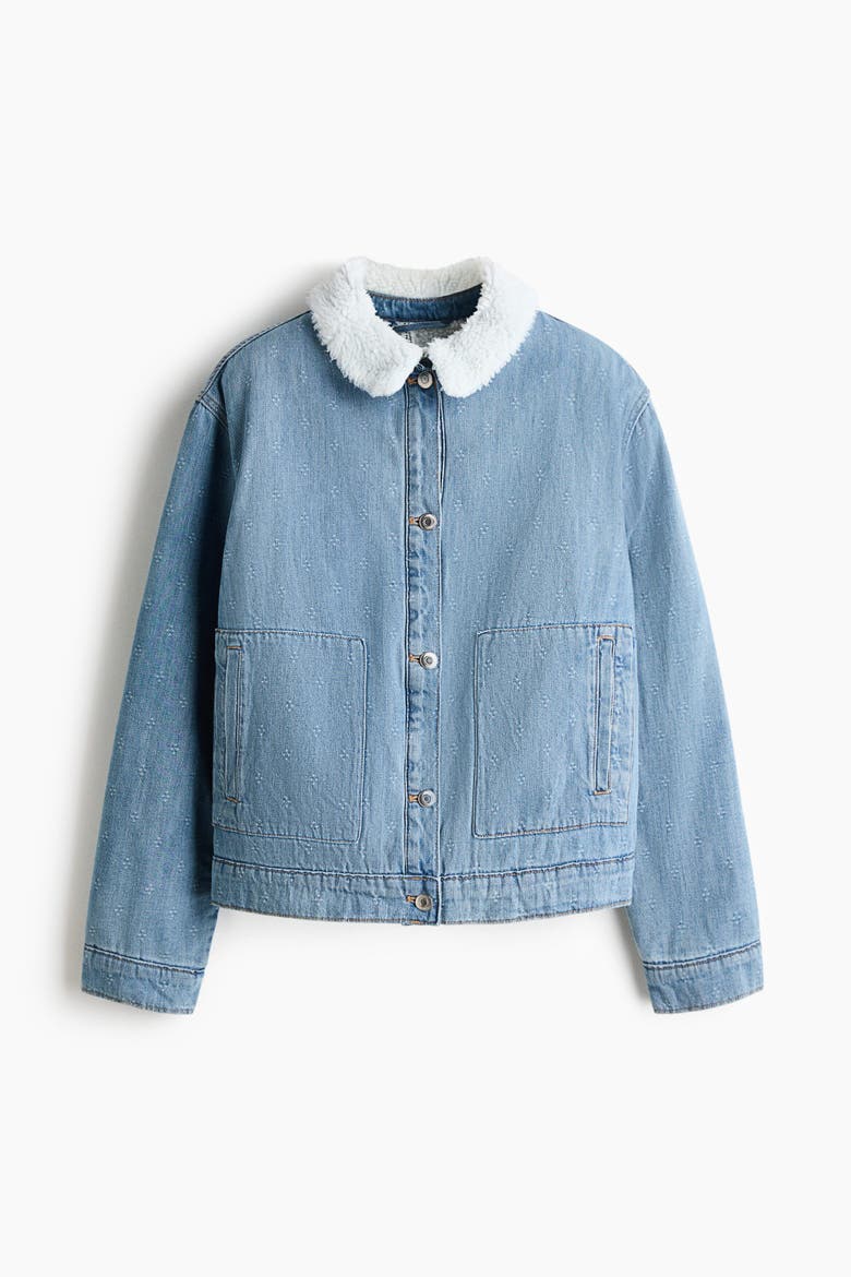Collared Denim Jacket, Alternate, color, Denim blue