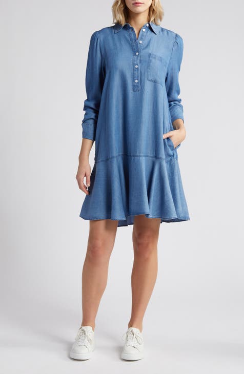 Long chambray dress best sale