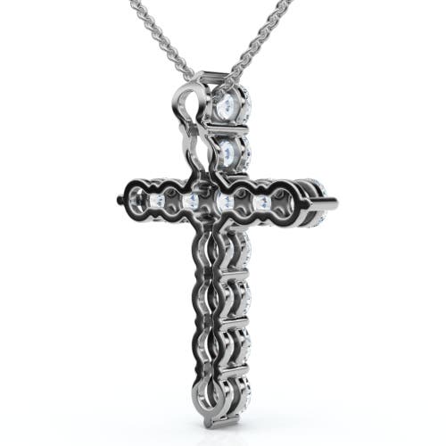 Bliss Diamond 1.25ct Diamond Cross 14k Gold 18" Necklace 1" Tall Lab Grown In White Gold