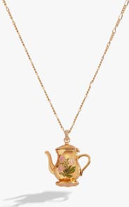 Alex and Ani Tea Party Kettle Locket Pendant Necklace